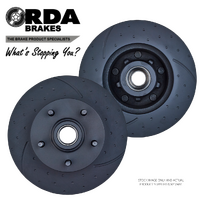 PAIR DIMPLED SLOTTED FRONT DISC BRAKE ROTORS for Holden HQ-WB 1971-1985 RDA14D