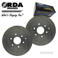 DIMPLED SLOTTED REAR BRAKE ROTORS + PADS for NISSAN PATROL Y62 5.6 RDA8259D