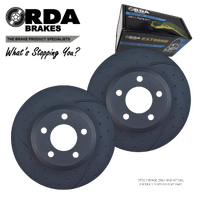 RDA7673D RDA DIMPLED SLOTTED FRONT ROTORS + HD PADS for Toyota Landcruiser VDJ79
