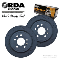DIMPLED SLOTTED REAR BRAKE ROTORS + PADS for FORD FALCON BA-BF RDA505D