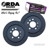 DIMPLED SLOTTED REAR DISC BRAKE ROTORS + PADS for FORD FALCON BA-BF RDA505D