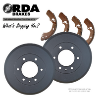 REAR BRAKE DRUMS + SHOES for Holden Rodeo TF *295mm 1998-2003 RDA6556