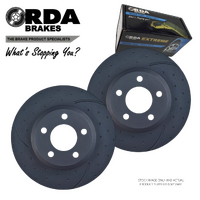 DIMPLED SLOTTED FRONT BRAKE ROTORS + PADS for LANDCRUISER VDJ200 *18" RDA8128D