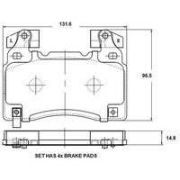 RDA PHANTOM CEERAMIC FRONT BRAKE PADS for HOLDEN COMMODORE VF SS-V 2015-2017 RDC2482