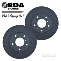 DIMPLED SLOTTED FRONT DISC BRAKE ROTORS for FORD TICKFORD AU *329mm 1999-2002 RDA506D