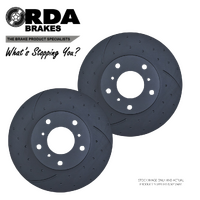 DIMPLED SLOTTED FRONT BRAKE ROTORS for VOLKSWAGEN GOLF R32 1K PR 1LM 2006-2010  RDA7382D