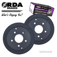 DIMPLED SLOTTED REAR BRAKE ROTORS + PADS for HOLDEN COMMODORE VT-VZ V6 RDA41D