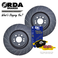 RDA8453 RDA CROSS DRILLED FRONT BRAKE ROTORS + PADS for AMG A45 W176 2.0 Turbo