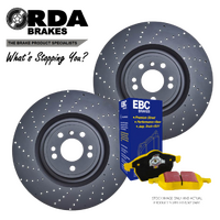 RDA8453 RDA CROSS DRILLED FRONT BRAKE ROTORS + PADS for AMG GLA45 X156 2.0 Turbo